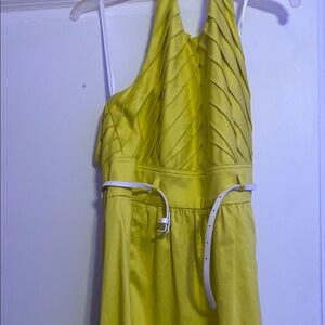 Ellen Tracy Yellow Halter Dress